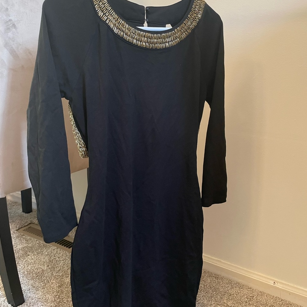 ASOS gold beaded dress